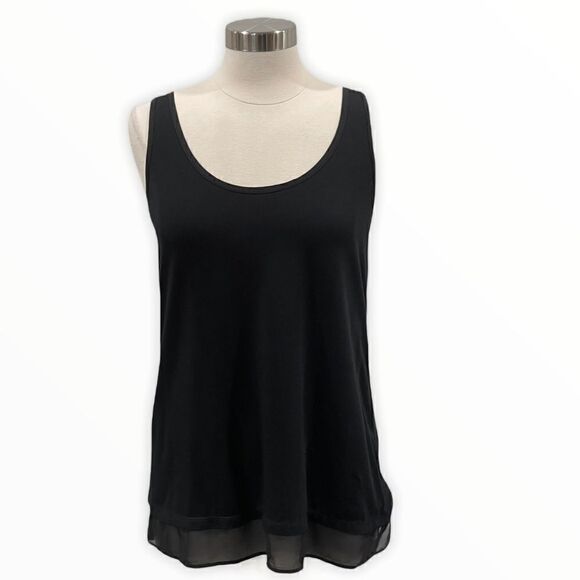 Lauren Ralph Lauren Sheer-Hem Jersey Tank Top - Picture 1 of 7
